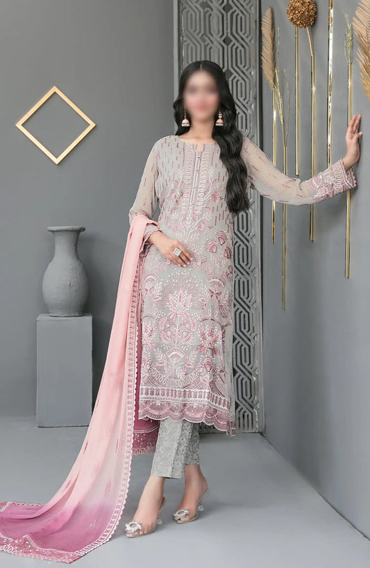 JIAH - Fancy Exclusive Embroidered Chiffon Collection 2024 - D 3748