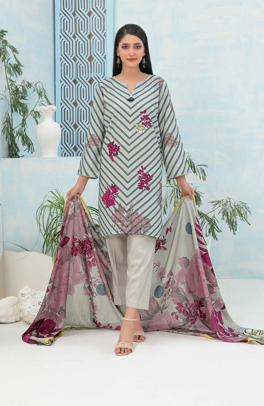 Nese - Stitched Digital Printed Staple 3pcs Collection-TKN-D 5045