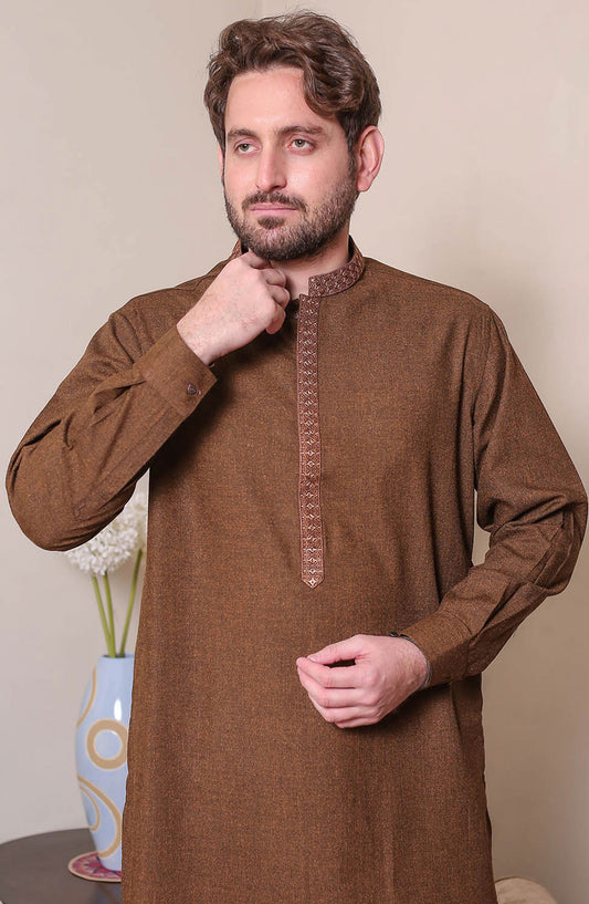 Real Image Mens Shalwar Kameez Collection 2024 - D - 508  Copper