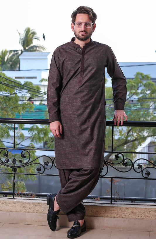 Real Image Mens Shalwar Kameez Collection 2024 - D - 513 Dark Maroon