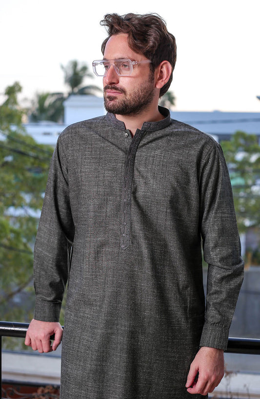 Real Image Mens Shalwar Kameez Collection 2024 - D - 513 Grey