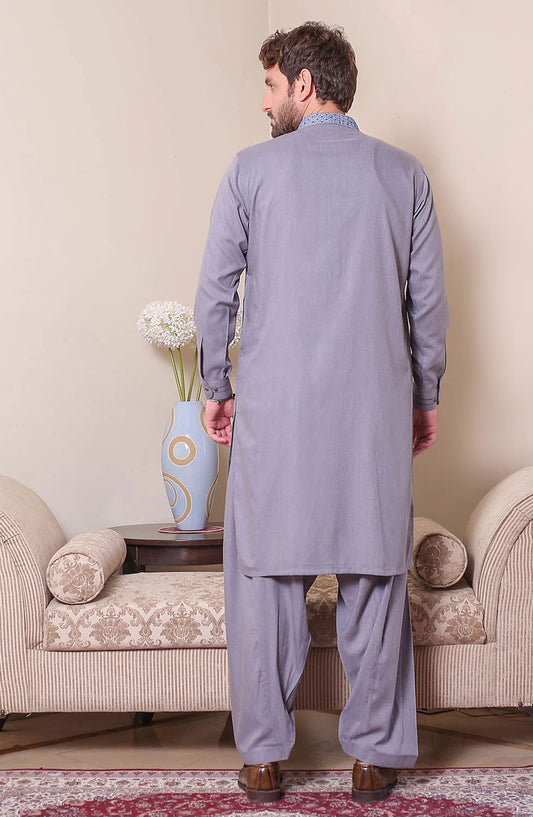 Real Image Mens Shalwar Kameez Collection 2024 - D - 522 Grey