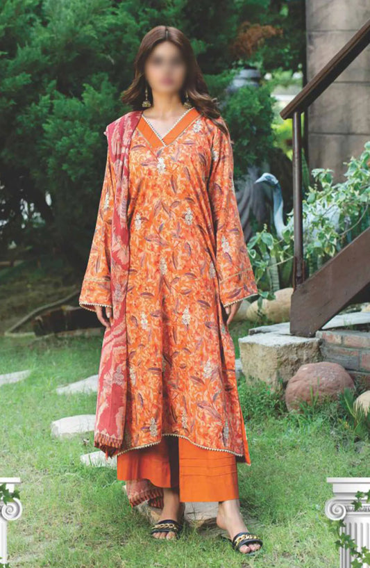 Sehar Embroidered Lawn Collection 2024 By Rashid Textile - D 8089