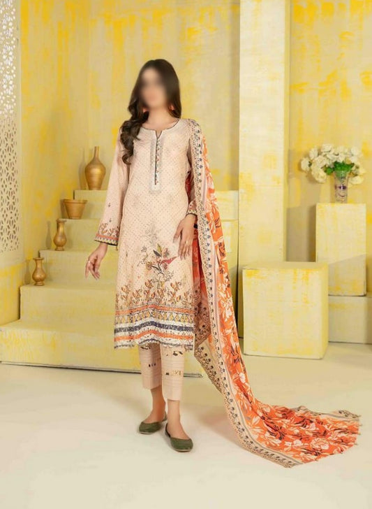 D 8796 SAMARA Boring Daman Embroidered Digital Printed Lawn Shirt - Embroidered Lawn Digital Dupatta Collection 2023