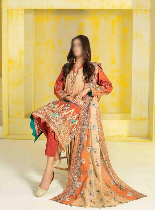 D 8802 SAMARA Boring Daman Embroidered Digital Printed Lawn Shirt - Embroidered Lawn Digital Dupatta Collection 2023