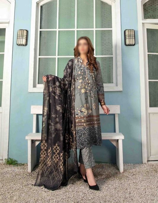 D 8844 DASTAK Embroidered Digital Printed Lawn Shirt - Digital Printed Diamond Dupatta Collection 2023