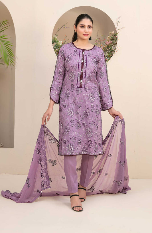 Mehek by Tawakkal Fabrics Embroidered Lawn Unstitched 3 Piece Suit - D-8884 - TF25PL - Purple - Summer Collection