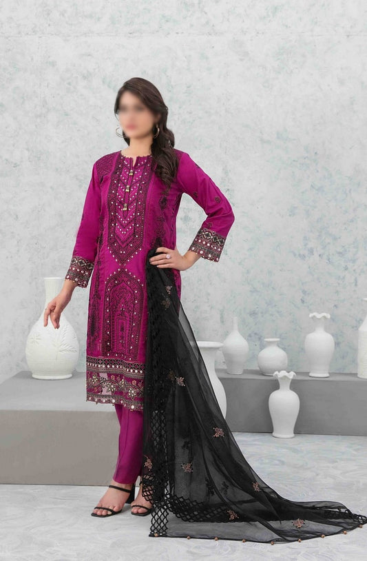 D 9018 ZAREESH Fancy Embroidered Lawn Shirt - Exclusive Fancy Dupatta Collection 2023