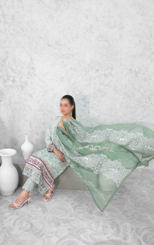 D 9020 ZAREESH Fancy Embroidered Lawn Shirt - Exclusive Fancy Dupatta Collection 2023