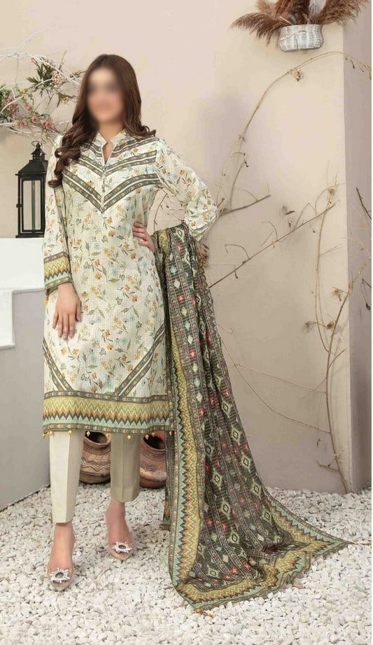 D 9076 ISLEEN Slub Lawn Digital Print Shirt - Digital Print Diamond Collection 2023