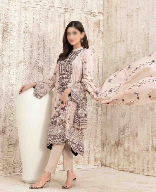 D 9153 Sersha Digital Print & Embroidered Broshia Lawn Collection with Diamond Dupatta