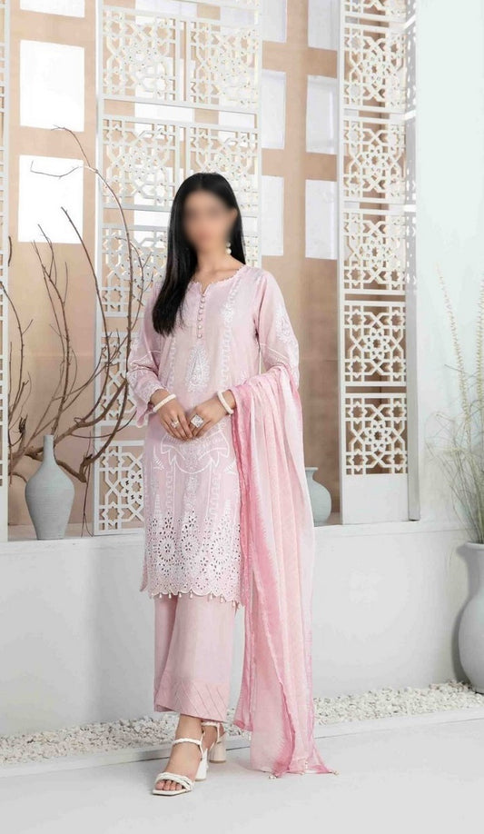 D 9303 ZUHA Embroidered Digital Printed Lawn Shirt - Digital Printed Chiffon Dupatta Collection 2023