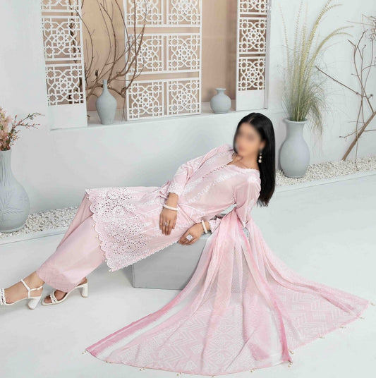 D 9303 ZUHA Embroidered Digital Printed Lawn Shirt - Digital Printed Chiffon Dupatta Collection 2023