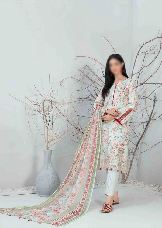 D 9306 ZUHA Embroidered Digital Printed Lawn Shirt - Digital Printed Chiffon Dupatta Collection 2023