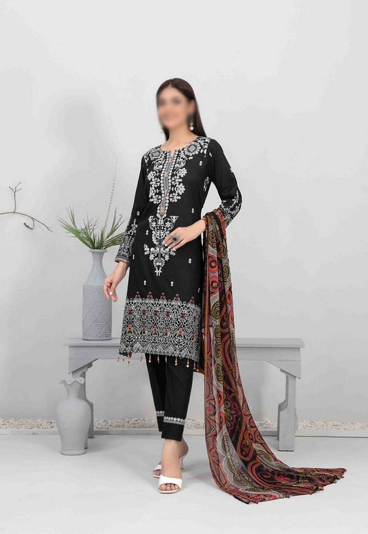 D 9310 ZUHA Embroidered Digital Printed Lawn Shirt - Digital Printed Chiffon Dupatta Collection 2023