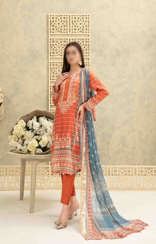 D 9334 ZAYNA  Digital Printed Velvet Rod Lawn Shirt  - Digital Printed Border Tila Dupatta Collection 2023