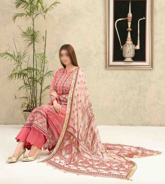 D 9339 ZAYNA  Digital Printed Velvet Rod Lawn Shirt  - Digital Printed Border Tila Dupatta Collection 2023