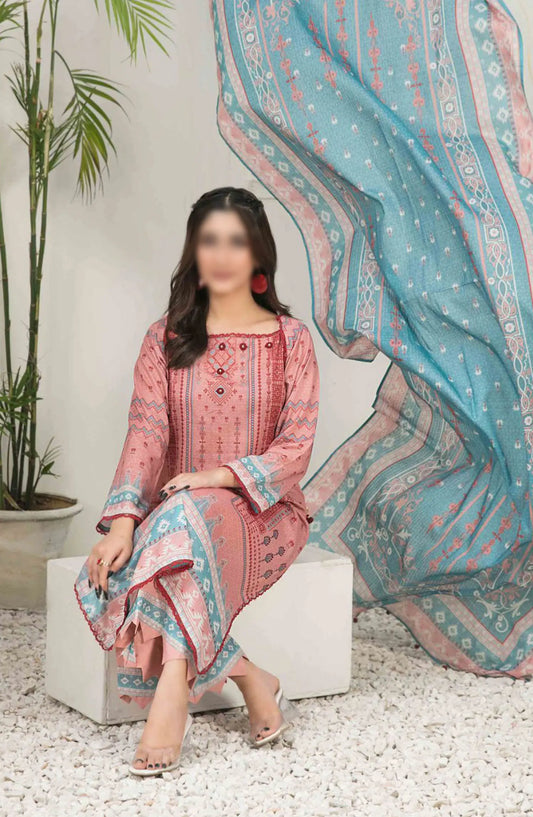 Ismeria - Digital Printed Slub Lawn Collection - D 9377