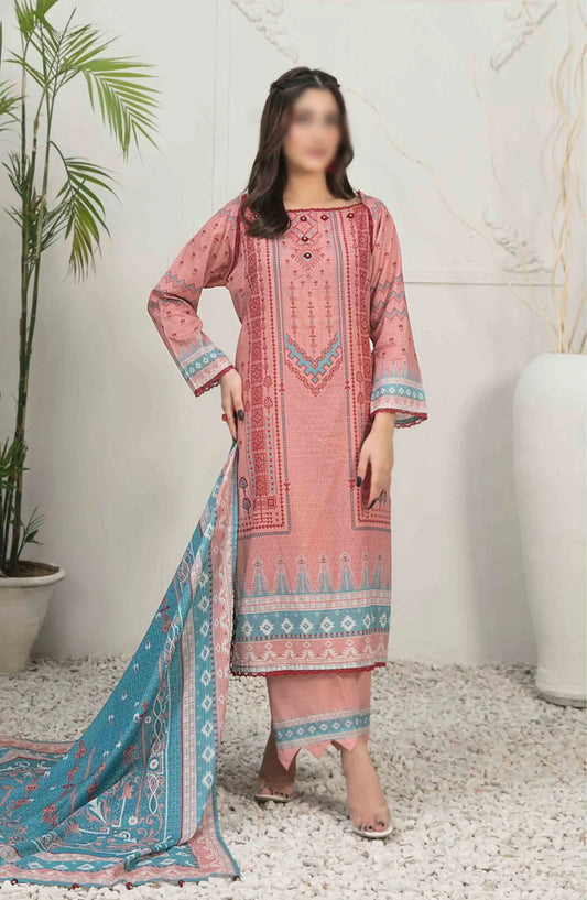 Ismeria - Digital Printed Slub Lawn Collection - D 9377