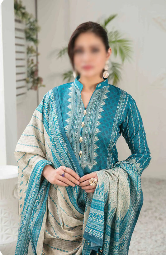 Ismeria - Digital Printed Slub Lawn Collection - D 9378