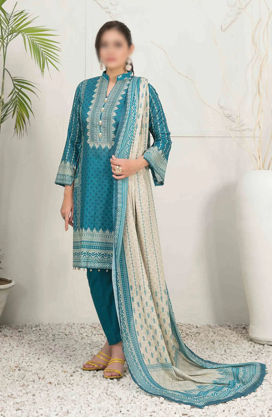 Ismeria - Digital Printed Slub Lawn Collection - D 9378