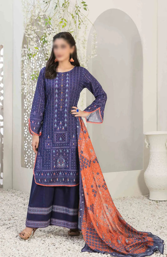 Ismeria - Digital Printed Slub Lawn Collection - D 9379