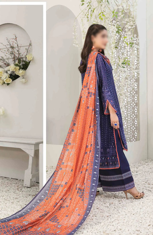 Ismeria - Digital Printed Slub Lawn Collection - D 9379