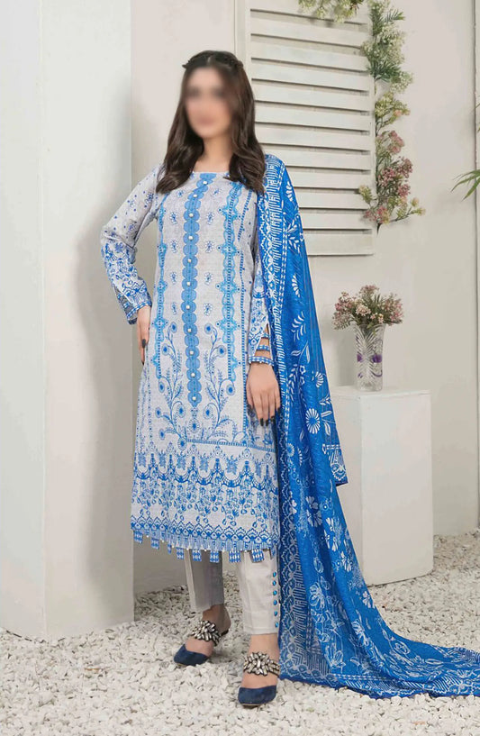 Ismeria - Digital Printed Slub Lawn Collection - D 9380