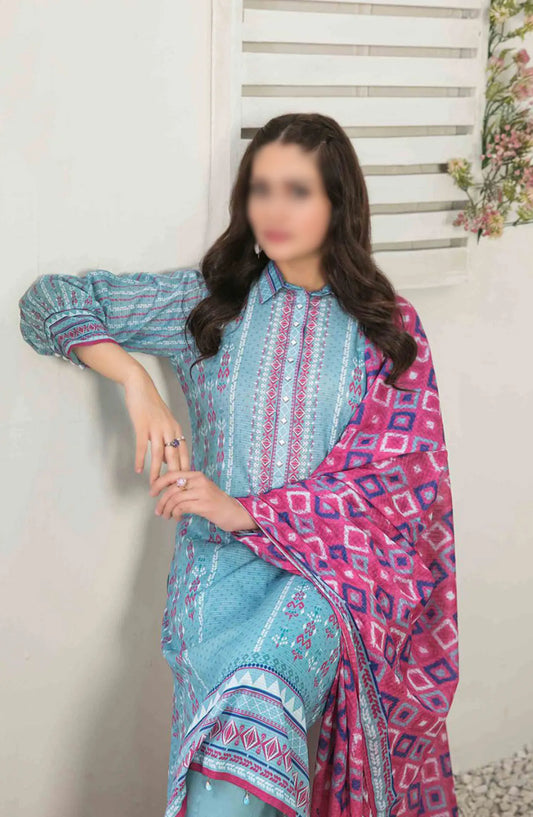 Ismeria - Digital Printed Slub Lawn Collection - D 9382