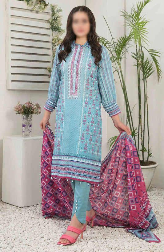 Ismeria - Digital Printed Slub Lawn Collection - D 9382