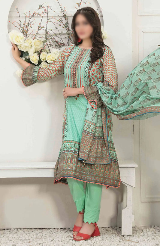 Ismeria - Digital Printed Slub Lawn Collection - D 9384