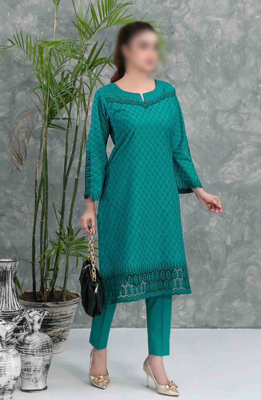 SOLELY SOLIDS VOL II New Schiffli Lawn 2-pcs Collection 2024 - D 9424
