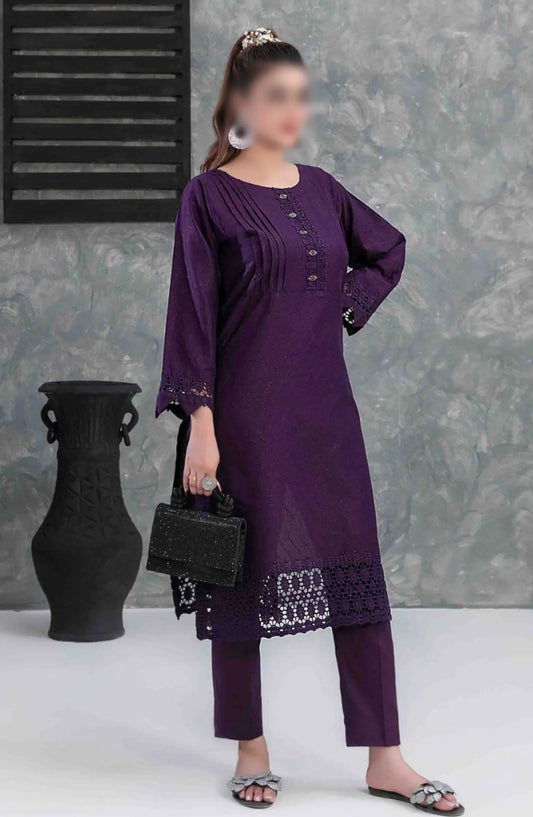SOLELY SOLIDS VOL II New Schiffli Lawn 2-pcs Collection 2024 - D 9425