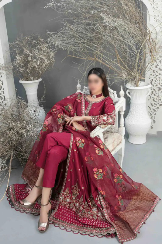 SERAI Fancy Heavy Embroidered Sateen Collection 2023 - D 9656