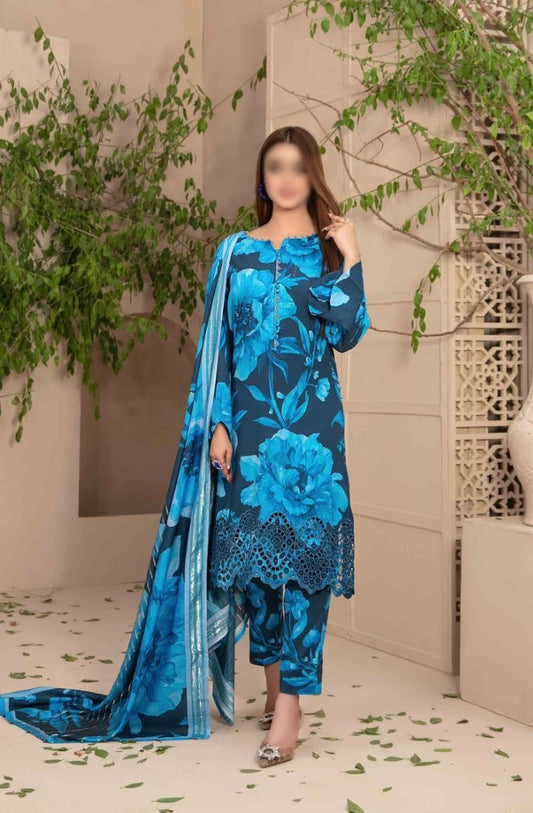 D 9716 - ELEA Schiffli Embroidered Digital Printed