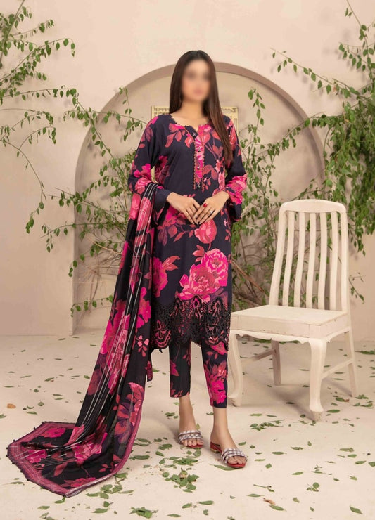 D 9717 - ELEA Schiffli Embroidered Digital Printed