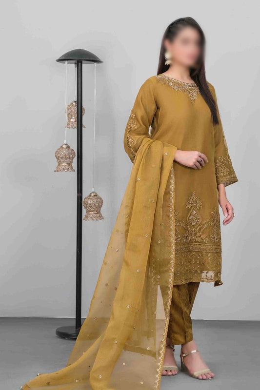 HEERIYE Stitched Fancy Embroidered Organza Collection 2023 - D 9755