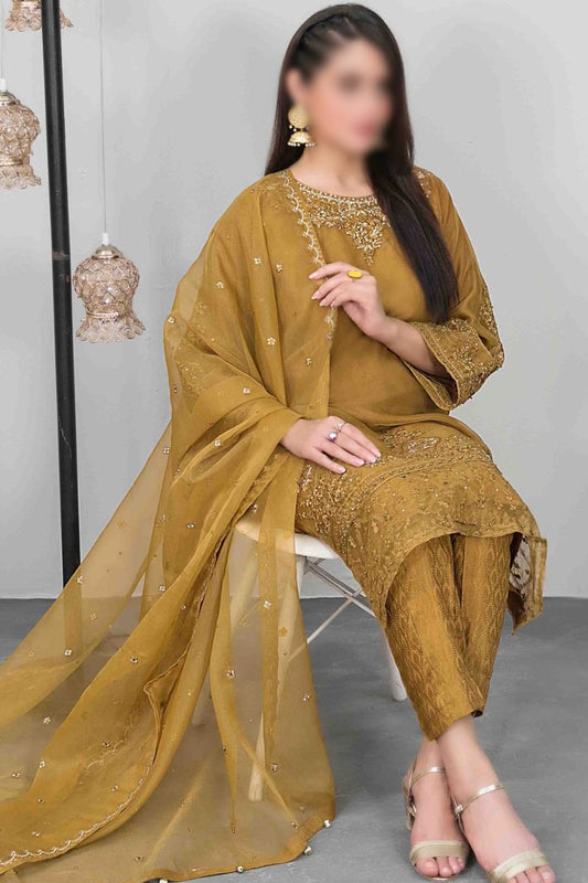 HEERIYE Stitched Fancy Embroidered Organza Collection 2023 - D 9755