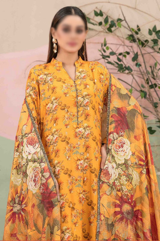 ROZERIN Embroidered Leather Peach Shawl Dupatta Collection 2023 - D 9780