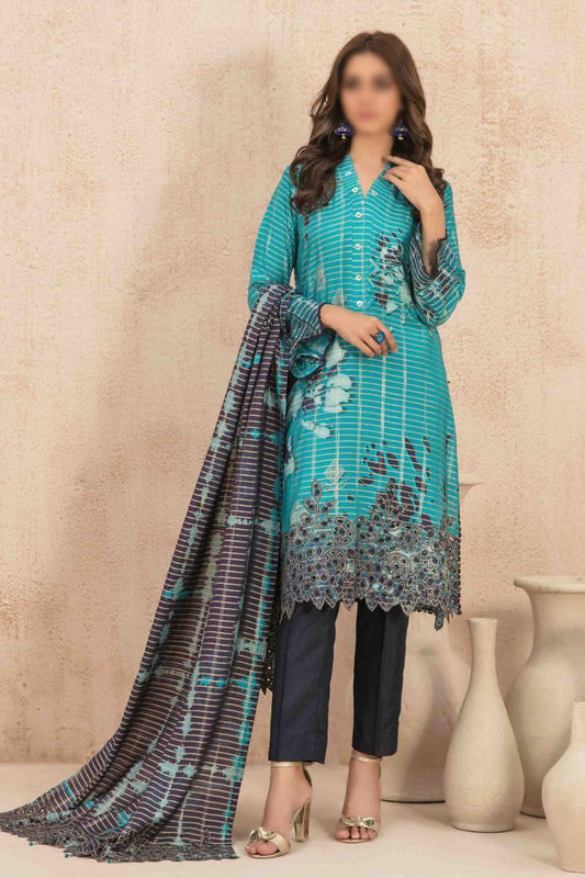 ALEESA Embroidered Tila Staple Digital Printed Collection 2023 - D 9791