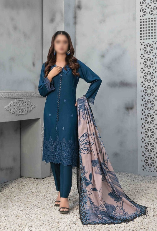 DASTAAN Vol 02 Staple Embroidered Daman + Boti - Digital Shawl Collection 2023 - D 9847