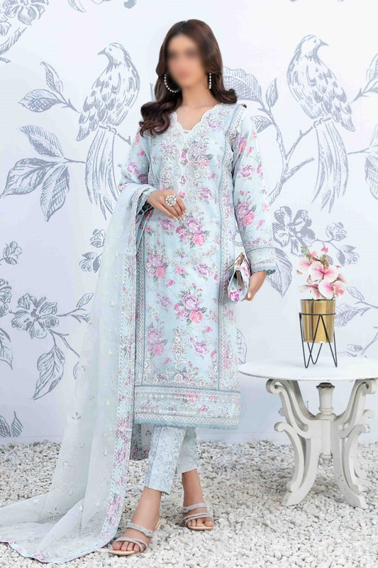 MAH-E-MEER Fancy Embroidered Organza Collection By Tawakkal Fabrics - D 9917