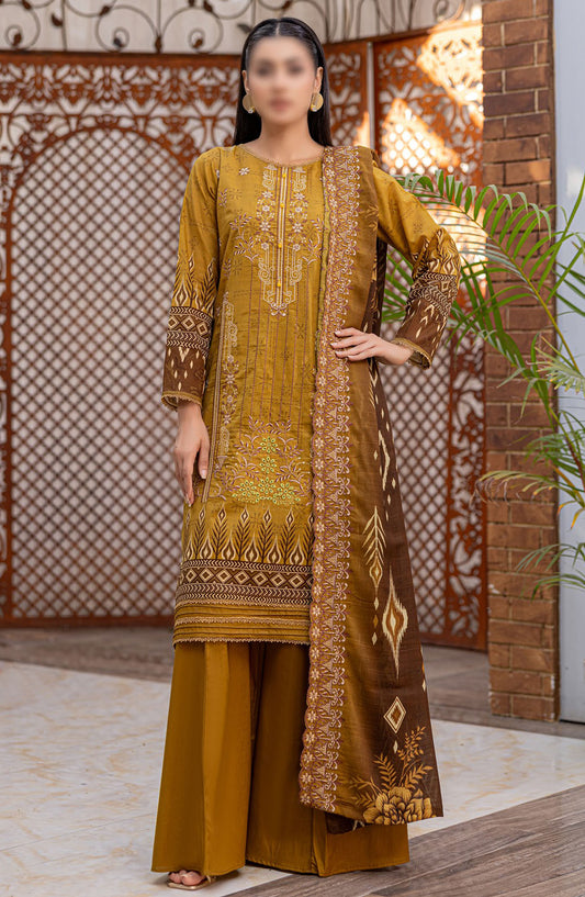 Dastak by Al Karim Embroidered Lawn Unstitched 3 Piece Suit - D-05 - ALK25DEL - Mustard - Summer Collection