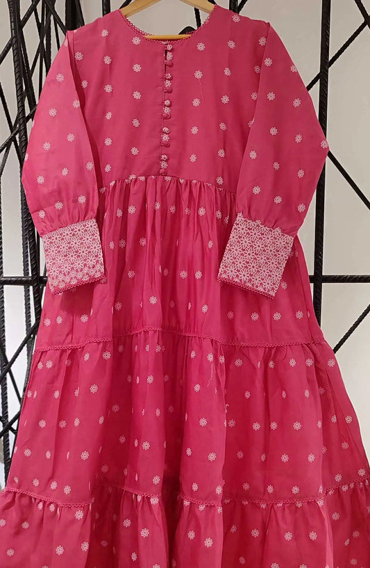 MOMMY & ME Stitched Long Dress Mother Daughter Collection 2024 - Daughter-01