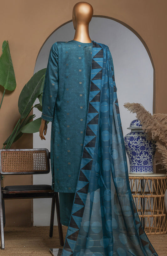 Damask by HZ Textile Printed Lawn Stitched 3 Piece Suit - DBJ-3P-045 Zinc - HZ25DBJ - Summer Collection