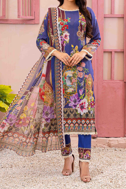 Designer Lawn Chiffon Dupatta Collection - AM - DCD 15