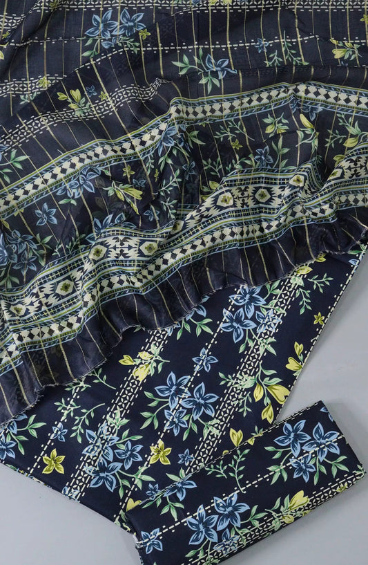 Bin Saeed Unstitch Printed Cotton Collection VOL 02 - Design 01