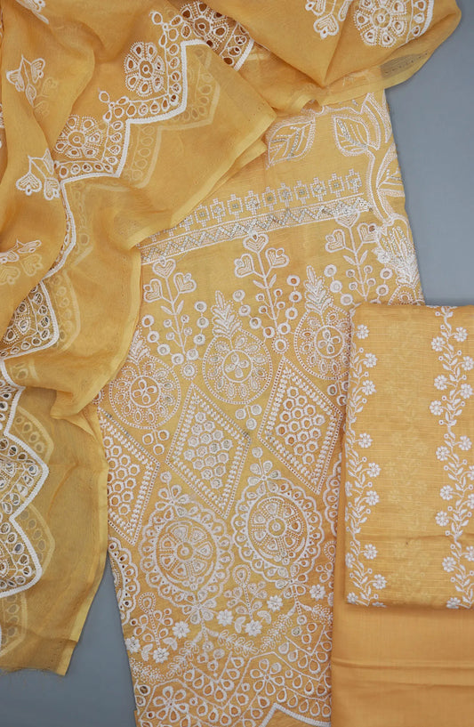 Kaavish Unstitched Luxury Embroidered Lawn With Chiffon Dupatta Collection 2024 - Design 01
