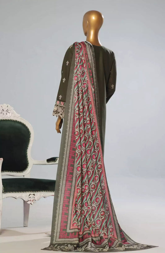 Bin Saeed Exclusive Slub Embroidered Khaddar with Shawl Collection Vol 01 - Design 01