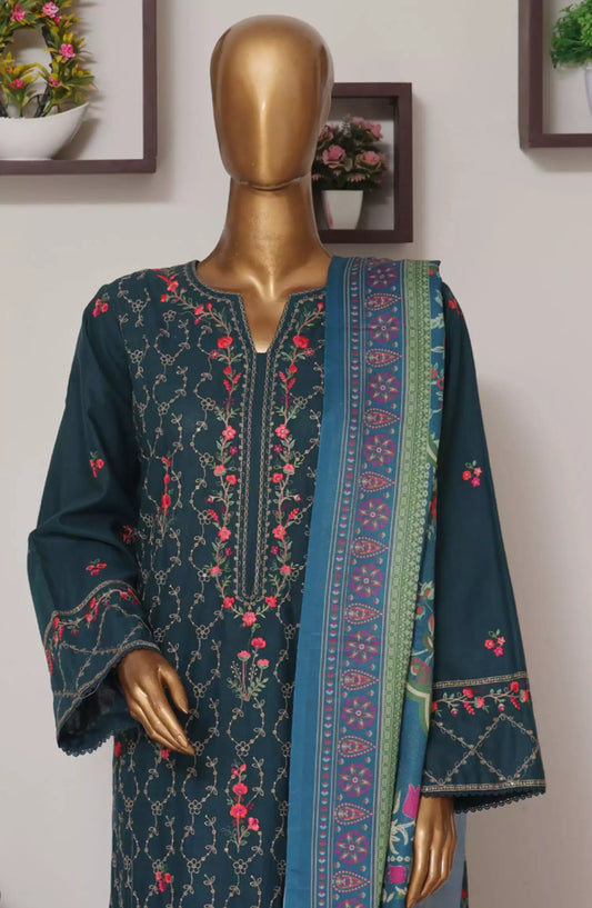 Bin Saeed Exclusive Slub Embroidered Khaddar with Shawl Collection Vol 02 - Design 01